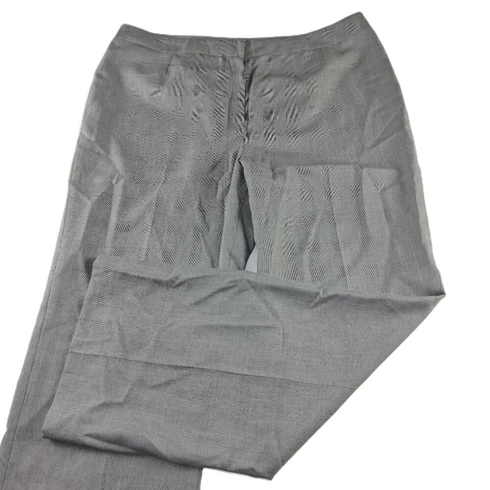 Le Suit Straight Leg Dress Pants Women's Size 14 Petite Taupe Gray Fully Lined